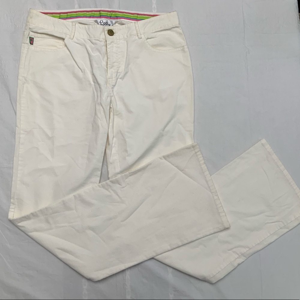 LILLY PULITZER White Corduroy Pants, 10